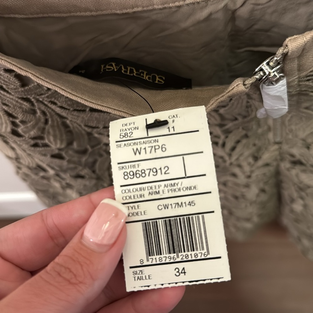 Supertrash Floral Taupe Neutral Short Mini Skirt 34 NWT - Picture 7 of 9